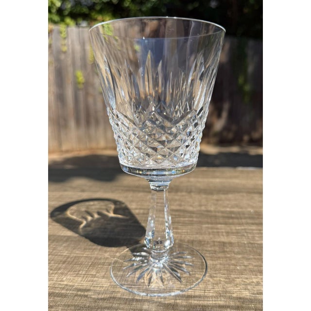 Transparent Late 20th Century Waterford Crystal Kenmare Water Goblets Set of 5 Signed Ireland For Sale - Image 8 of 11