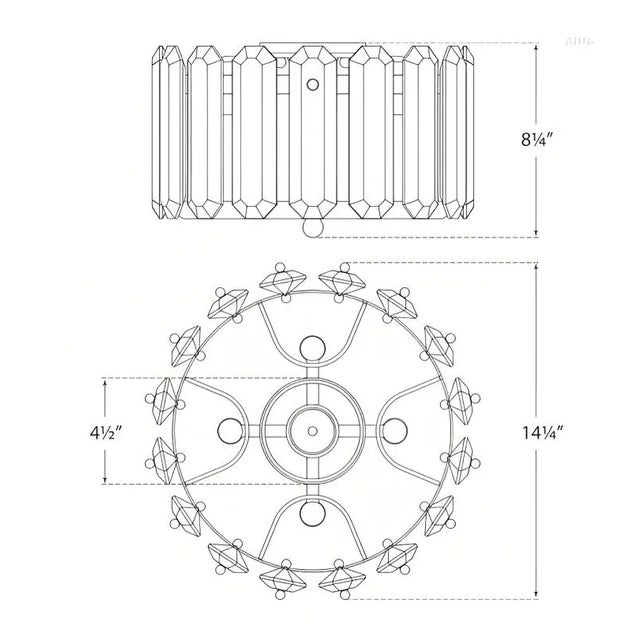 Modern AERIN for Visual Comfort Signature Bonnington Small Flush Mount in Hand-Rubbed Antique Brass with Crystal For Sale - Image 3 of 3