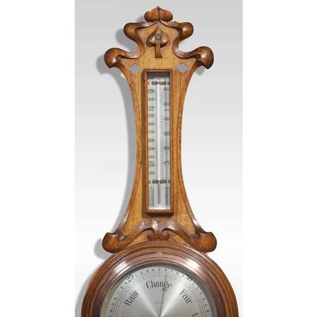 Vintage Oak Barometer, 1890s For Sale - Image 4 of 5