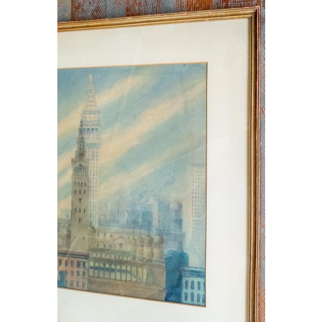 1930's Architectural Watercolor Study Painting of New York City For Sale - Image 4 of 12