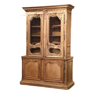 18th Century French Louis XIV Bleached Oak Buffet Deux Corps From Normandy For Sale