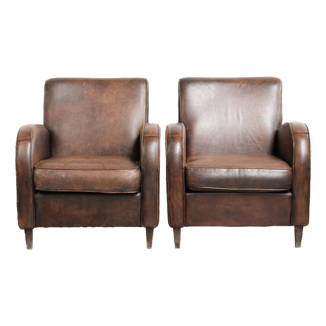 Vintage Sheepskin Armchairs, Set of 2 For Sale
