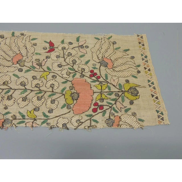 Turkish Antique Turkish Embroidery Textile Fragment For Sale - Image 3 of 4