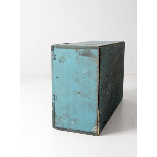 Wood Vintage Painted Counter Top Cabinet For Sale - Image 7 of 12