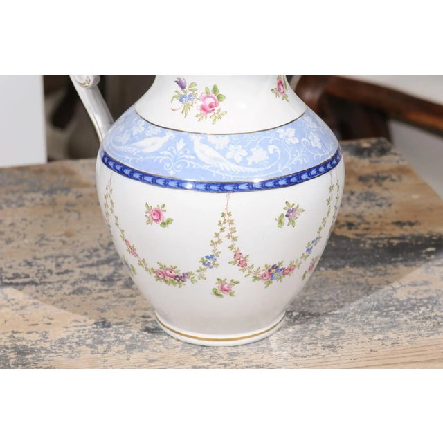 Vintage English Booth's China Pink Roses, Blue & White Pheasants Pitcher For Sale In Atlanta - Image 6 of 12