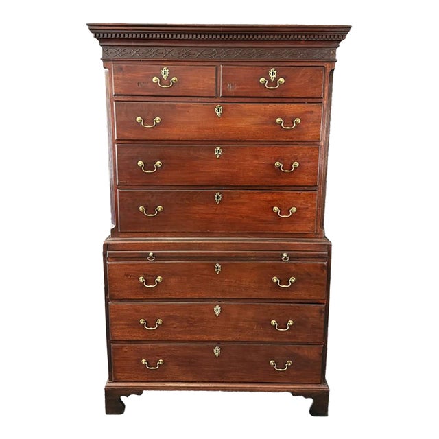 18th Century Mahogany Chest on Chest With Dressing Table For Sale