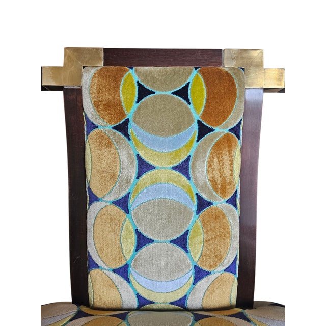 Wood 1960s Mid Century Modern Brass Accented Pair of Chairs For Sale - Image 7 of 9