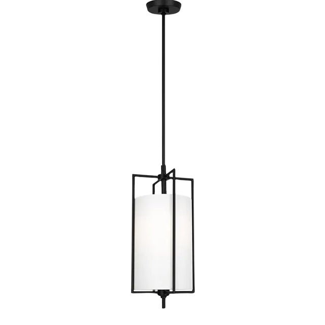 Chapman & Myers By Visual Comfort Studio Perno 1-Light Small Hanging Shade Pendant in Aged Iron For Sale