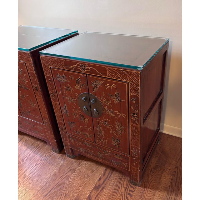 Wood Early 20th Century Pair of Chinese Chests (Bedside Tables) From Estate of Tony Duquette For Sale - Image 7 of 15