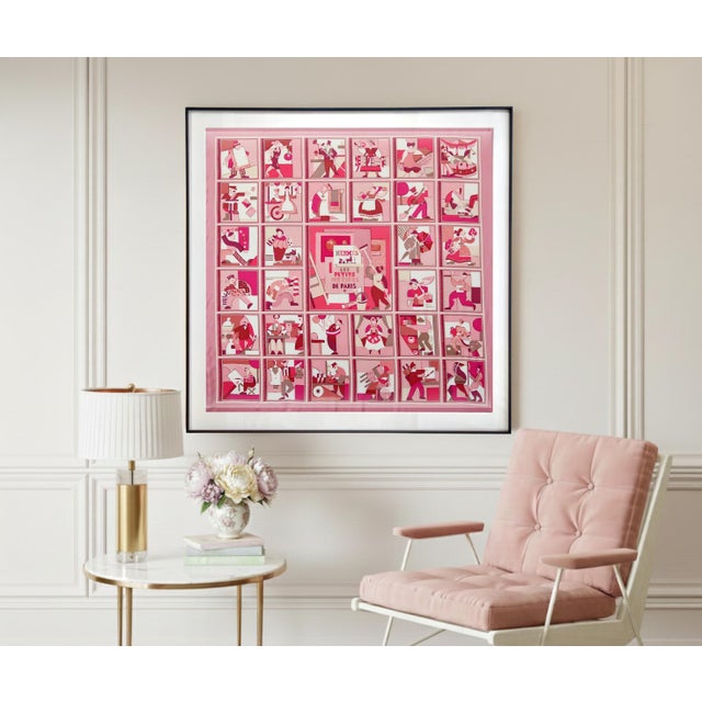 This is an authentic and professionally framed Hermès silk scarf called "Les petits métiers de Paris" from 2006. The name...