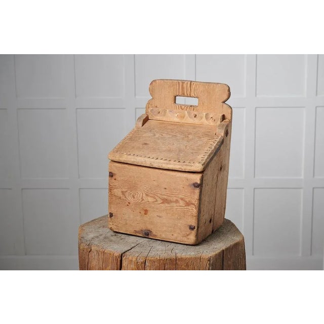 Folk Art flour box from northern Sweden. The box was made by hand during the mid-1800s from pine and was used to store...