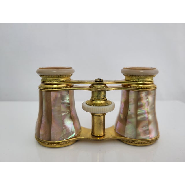 Late 19th Century Antique Lemaire Fi Paris Mother of Pearl Inlay Opera Glasses Binoculars & Case For Sale - Image 5 of 13