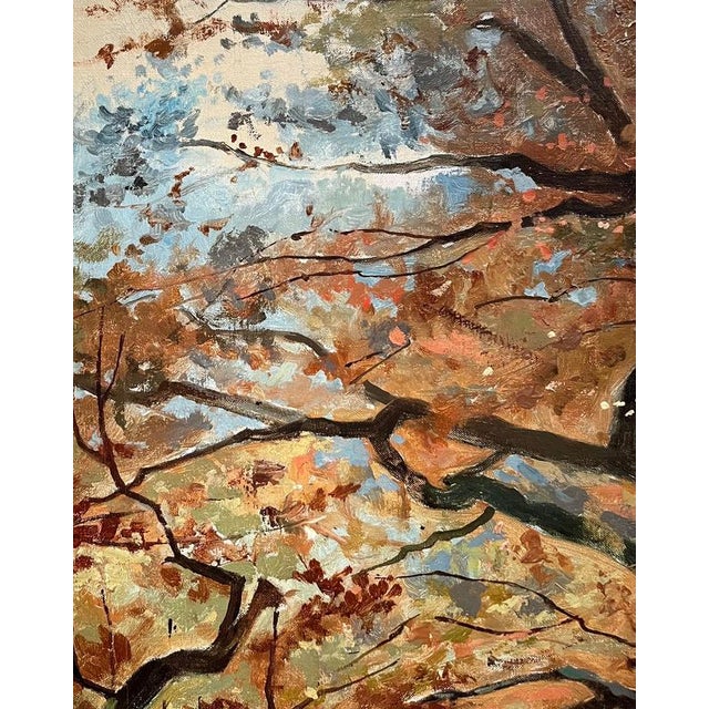 L. Berthet, Autumn Park, Oil on Canvas For Sale - Image 7 of 17