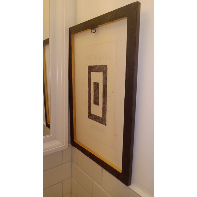 White Reversible Mixed-Media Text Print & Hand-Drawn Geometric Canvas Wall Art - 12" X 18" For Sale - Image 8 of 9