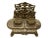 Early 20th Century Antique Brass Double Inkwell Stand and Letter Holder Desk Organizer For Sale - Image 9 of 9