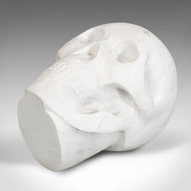 20th Century Marble Carved Decorative Skull For Sale - Image 10 of 11