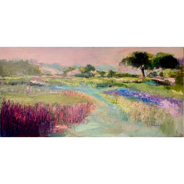 One-of-a-kind original oil painting on a 24x48x1.5-inch gallery-wrapped professional canvas. Sides are painted gray and...
