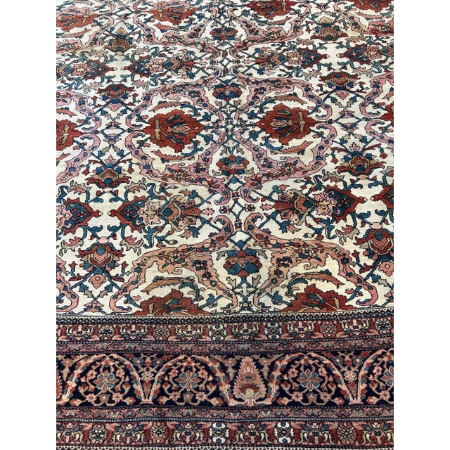 Beige 1900's Antique Persian Sarouk Ferahan Carpet For Sale - Image 8 of 10