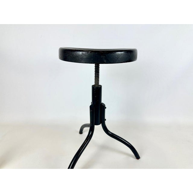 Vintage Industrial Swivel Stool, 1950s For Sale - Image 10 of 13