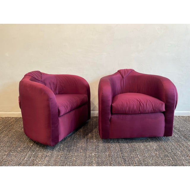 Mid-Century Modern 1980s Vintage 360 Swivel Chairs - A Pair For Sale - Image 3 of 9