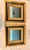 1970s Pair of Vintage 11” X 11” Giltwood Accent Wall Mirrors With Carved Geometric Frames For Sale - Image 5 of 9