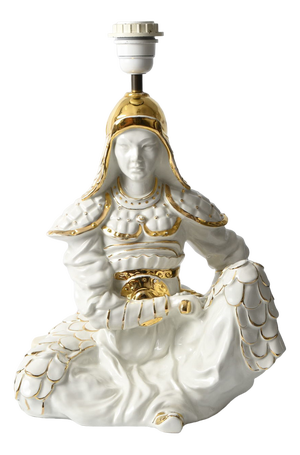 Hollywood Regency Ceramic Samurai Table Lamp, 1970s
