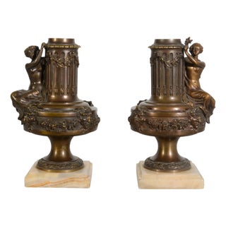 Bronze Classical Lamp Bases, 1890s, Set of 2 For Sale
