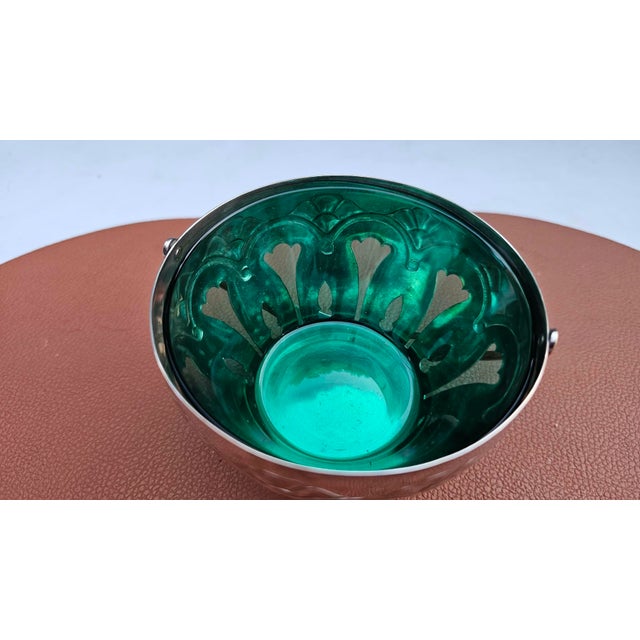 Antique Sugar Bowl in Green Glass, 1890s For Sale - Image 4 of 9