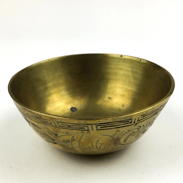 Carved Solid Brass Trinket Bowl For Sale - Image 12 of 12