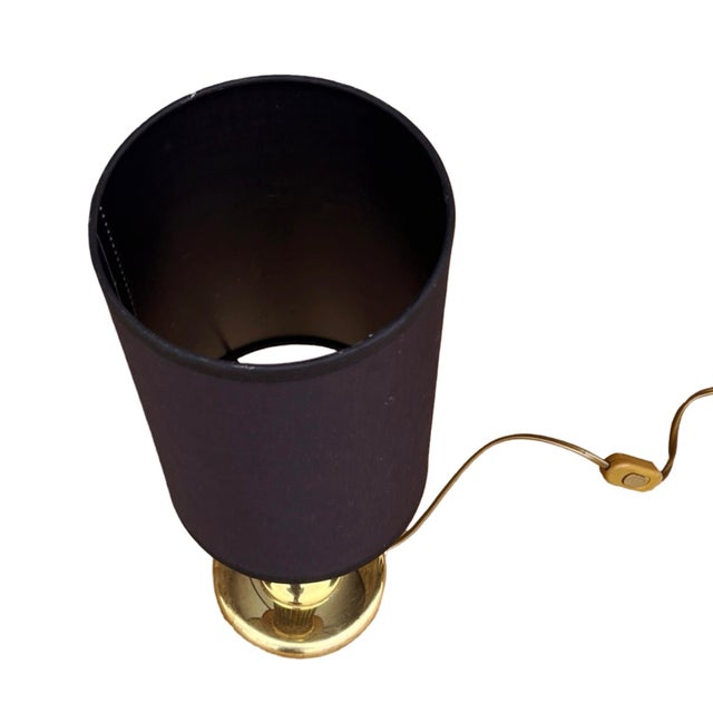 Brass Brass Night Lamp, Table Lamp With Lampshade, Germany, 1970s. For Sale - Image 8 of 12