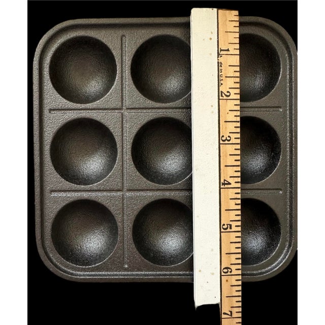 Japanese Asian Cast Iron Takoyaki Frying Pan Skillet Griddle Meat Ball Maker For Sale - Image 12 of 13