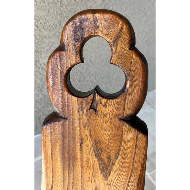Mid 20th-Century European Arts & Crafts-Inspired Three-Legged Hardwood Birthing Chair For Sale - Image 12 of 15