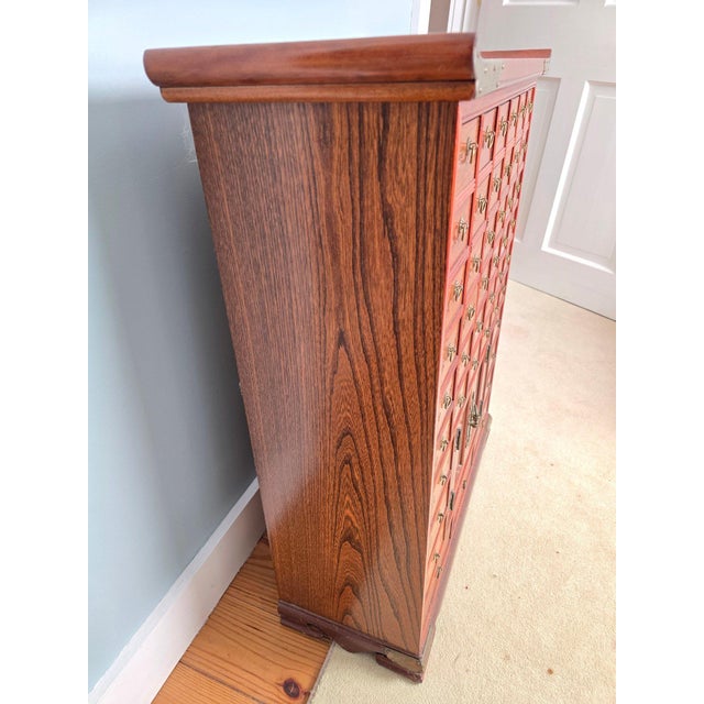 Wood Vintage 45-Drawer Chinese Apothecary Chest – Solid Elm (Yumu) Pagoda Cabinet For Sale - Image 7 of 14