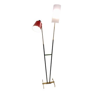 Early Stilnovo Double-Cone Floor Lamp (Original Label) For Sale