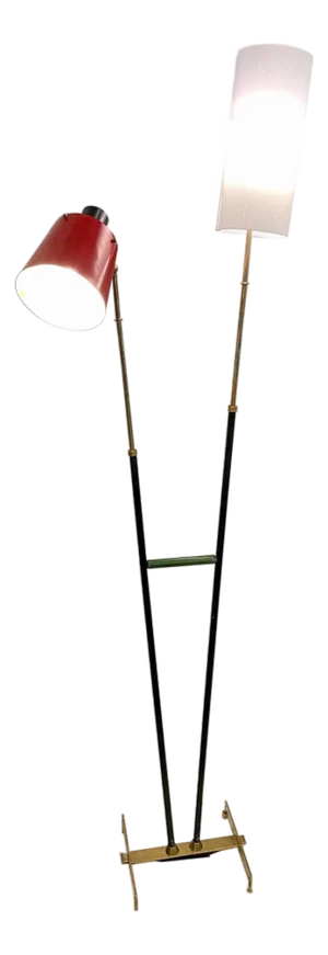 Early Stilnovo Double-Cone Floor Lamp (Original Label)