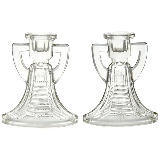 Luxval Victoria Candlesticks by Graffart & Delvenne for Val Saint Lambert, Set of 2 For Sale - Image 9 of 9