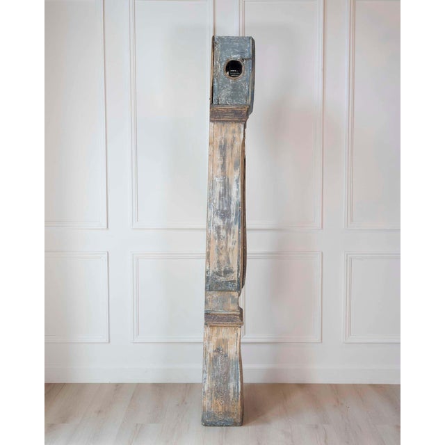 Wood Dated 1809 Swedish Longcase Clock with Original Folk Art Decoration For Sale - Image 7 of 16