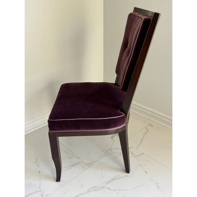 Mid 20th Century French Moderne Dining Chairs in Aubergine Mohair- Set of 8 For Sale - Image 12 of 16
