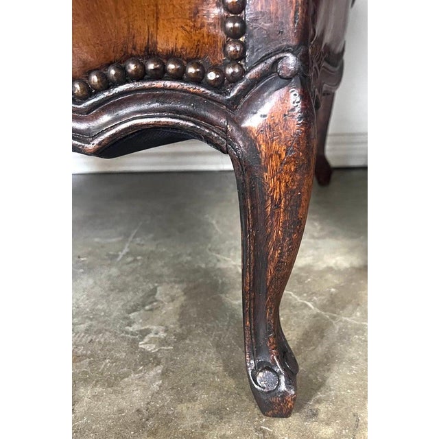 Pair of French Leather Tufted Wingback Chairs C. 1930 For Sale - Image 13 of 13