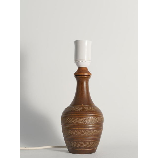 Ceramic Brown Stoneware Model Number 59617 Table Lamp from Scheurich, West Germany, 1960s For Sale - Image 7 of 16