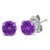 Encapsulate timeless elegance with these 14K White Gold stud earrings, each graced with a meticulously color-treated,...