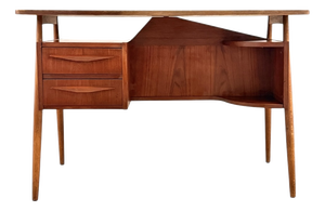 Freestanding Teak Desk from Gunnar Tibergaard ​​Nielsen, Denmark, 1960s