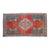 Small Vintage Turkish Oushak Rug 2x3 Hand Knotted Wool Red Teal Entryway Mat Handmade Doormat For Sale
