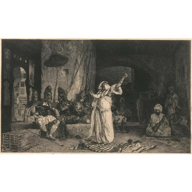 Danseuse Orientale - Original b/w Etching by Charles Courtry - 1880s 1880s For Sale