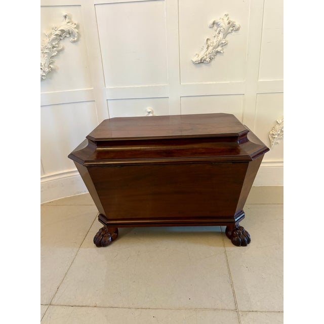 Antique Regency Figured Mahogany Freestanding Wine Cooler, 1830 For Sale - Image 11 of 18