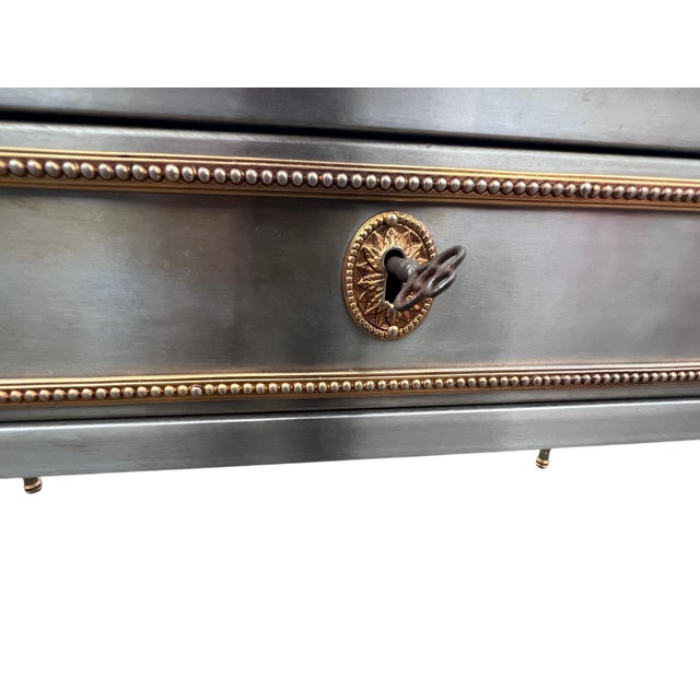 Mid 20th Century Attributed to John Vesey Stainless Steel & Bronze Neoclassical Desk For Sale - Image 18 of 18