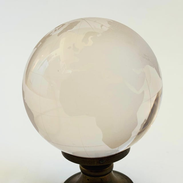 Vintage Glass Globe on Brass Stand For Sale In San Francisco - Image 6 of 9