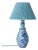 Spanish Fajalauza Ceramic Table Lamp with Hand-Woven Lampshade For Sale