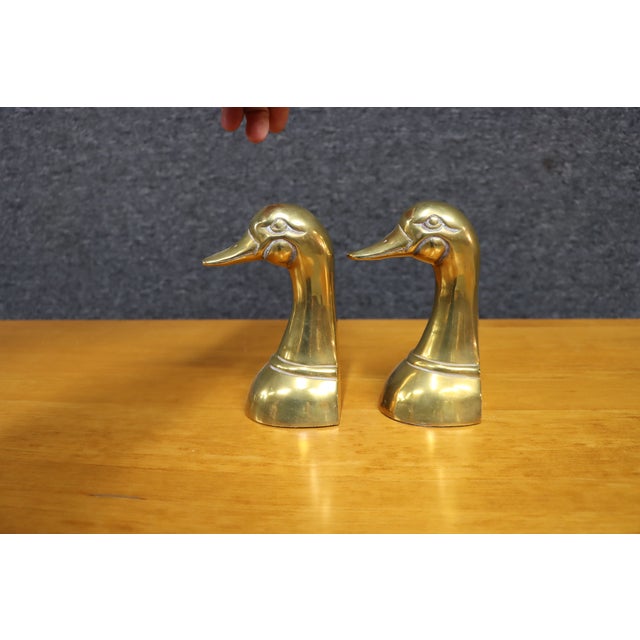 Solid Brass Mid-Century Duck Bookends For Sale In Philadelphia - Image 6 of 8
