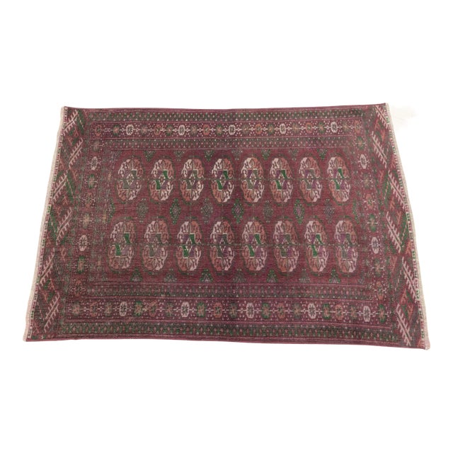 1970s Turkish Rustic Style Geometric Brown Rug For Sale